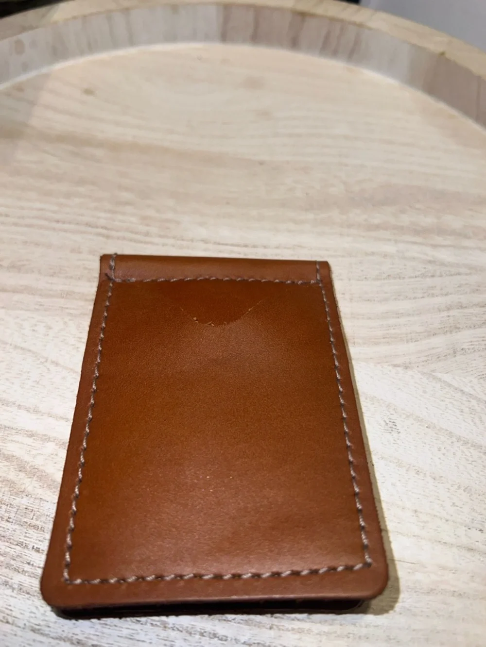 John heart Tan Leather Men’s Money Clip Wallet